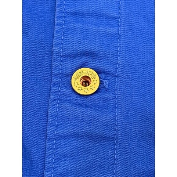 Alex Mill Herringbone Distressed Jacket Worker Chore Electric Blue Men Size S - Picture 4 of 13